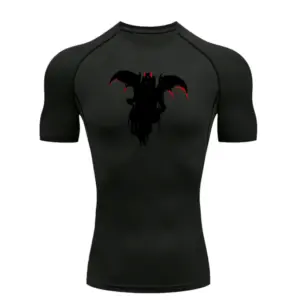 Demon Design Men's Sports T-shirt Training Fitness Compression Men's Volleyball T-shirt Men's Stretch T-shirt Clothing Fitness