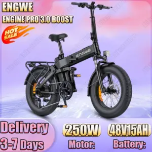 ENGWE Electric Bike 250W Motor 48V15AH Lithium Battery E Bike Adult 20*4 Inch Fat Tire Hydraulic Brake Folding Electric Bicycle