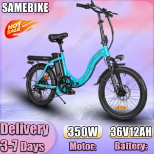 Folding E-bike CY20 350W Motor 36V12AH Removable Lithium Battery Electric Bike Adult 7 Speed 20-inch Tire Snow Electric Bicycle