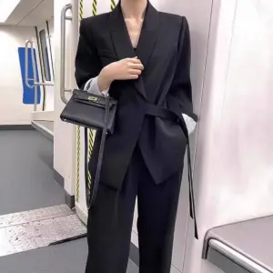 German plus Size Women's Casual Fashion Set Loose Wide Leg Pants Two Piece Suit Polyester Long Sleeve Solid Color Elegant