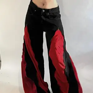 Harajuku Patchwork Zip-up Wide Leg Jeans Women Casual Loose Oversized Denim Cargo Pants Vintage Y2k Mom Jeans Aesthetic