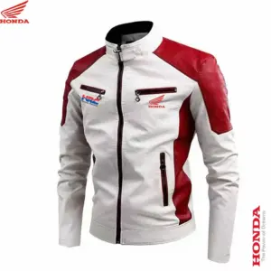 Honda men's spring and autumn thin motorcycle retro fashion leather jacket stand collar PU leather jacket casual leather jacket