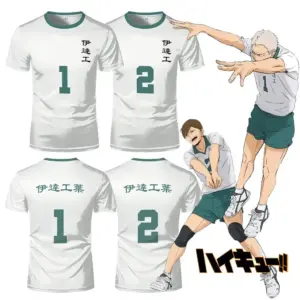 Japanese Anime Haikyuu T-shirt Date Tech High School Cosplay Volleyball Jersey Breathable Casual Men's And Women's Sportswear