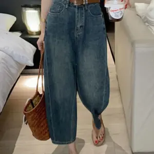 Jeans Women Solid Vintage All-match Spring Ladies Creativity Cool Simple Korean Style Daily Gentle Tender Graceful Age-reducing