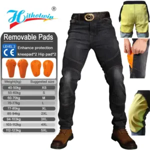 Kevlar Motorcycle Jeans Men Windproof Abrasion Resistant Protective Trousers Blue Off Road Riding Pants Four Seasons