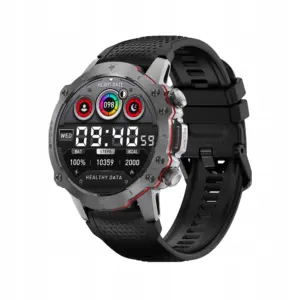 Kiano Watch Sport Black smartwatch męski czarny z menu rozmów PL 2 paski w zestawie