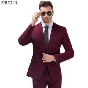 Men Suits Set 2 Pieces Elegant For Wedding Slim Fit Jackets Pants Blazers Formal Outfit Fashion Classic Full 2025 Costume