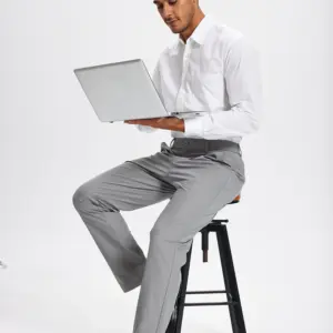 Men's Golf Pants 30"/32"/34" Stretch Work Dress Pants Slim Straight Lightweight Quality Business Trousers Casual Suit Pants