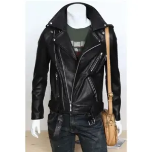 Men's Leather Jacket Fashionable Casual Coat Motorcycle Style Regular Cut Chinese Brand Stock AE New Autumn Winter Collection