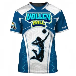Odzież męska Moda Druk 3D Siatkówka Koszulka Lato Oddychająca Krótki rękaw Odzież męska Sport Luźne koszulki z okrągłym dekoltem