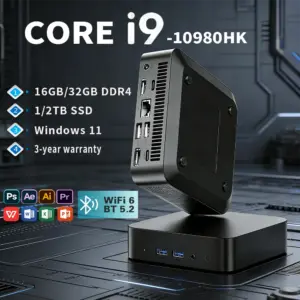 NEW Core i9-10980HK Portable Mini PC Computer Windows 11 16GB/32GB 1/2TB SSD Gaming Computer WiFi 6 USB office Mini Desktop