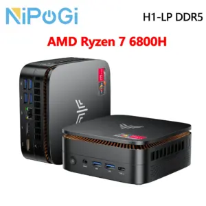 NOPOGI Mini PC AMD Rzyen 7 6800H(8C/16T, up to 4.7Ghz)Mini Computer 4K Trible Display Mini Desktop Computers BT5.2/WiFi 6