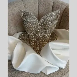 New Arrival Luxurious Beaded Short Prom Party Dresses Ruffle Skirt Full Crystals Corset Unique Wedding Second Dress Formal Gown