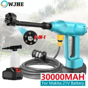 OWJHE 200Bar Brushless High Pressure Car Washer Gun 6 IN 1 Electric Garden Washing Water Wash Spray Gun For Makita Battery Pin