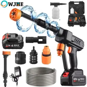 OWJHE 6 in 1 High Pressure Washer Car Water Gun 30,000 RPM Home Garden Cleaning Washing Machine Gun for Makita 21V Battery