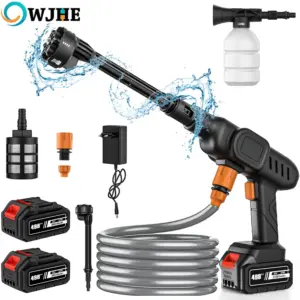 OWJHE High Pressure Car Washer 6 IN 1 Electric Car Washing Garden Water Gun with 21V Lithium Battery Spray Gun 60Bar Brushless