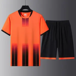 Outdoor Sports Short-sleeved Top and Shorts Volleyball Set Summer High-quality T-shirt Comfortable Breathable Pure Cotton Loose