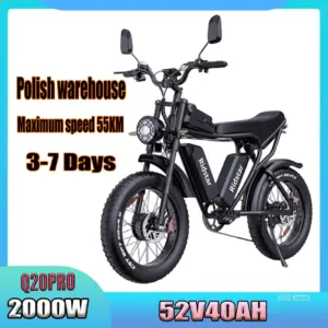 Q20PRO E-Bike 2000W Dual Motor 52V40AH Dual Battery Hydraulic braking Electric Bicycle 20-Inch Fat Tire Snow Electric Bike