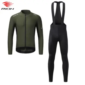 RION Cycling Sets Pro Bicycle Clothing Men Bike Pants Long Sleeves MTB Jerseys Men's Outfit Two Pieces Set Autumn Spring 15-25℃