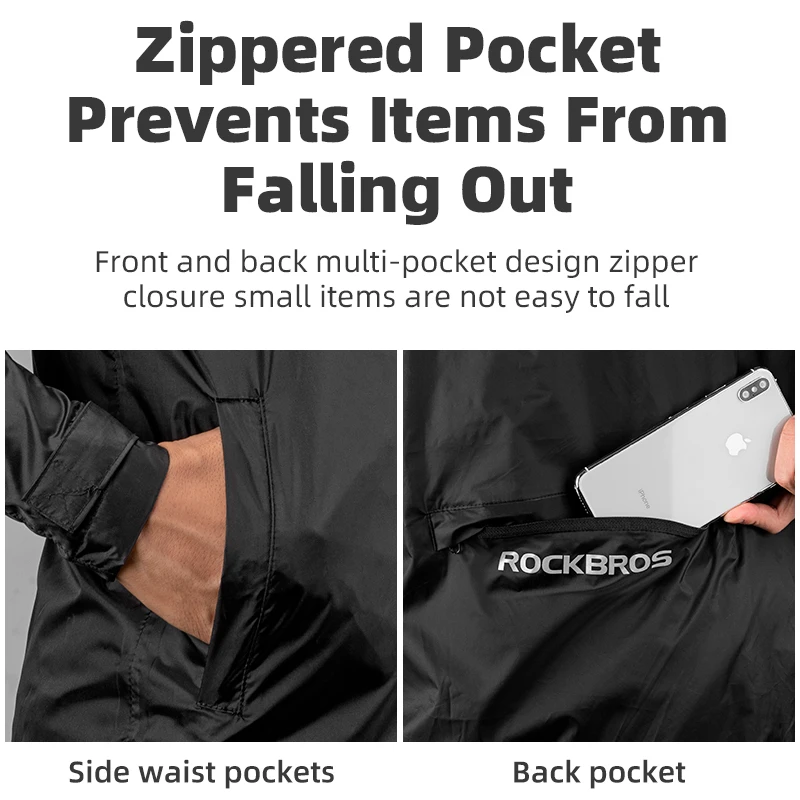 ROCKBROS Cycling Jacket Sets Bicycle Raincoat Reflective Breathable Outdoor Sport Clothing Windcoat Jersey Pants Suit Ciclismo