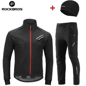 ROCKBROS Winter Cycling Suit Thermal Warm Bike Jackets Pants Sets Women Men Rainproof Windproof Outdoor Bicycle Sports Set