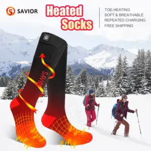 Savior Heated Socks 100% Pure Cotton Outdoor Sports Thermal Heating Socks Foot Warmer Electric Socks Warmer Socks Cycling Skiing