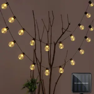 Solar String Light Outdoor Global Bulbs LED Street Fairy Lights For Christmas Garden Camping Terrace Party Decoration Lamp
