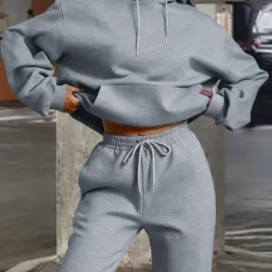 Solid Fashion Women Hoodie Set Sport Basic Sweatshirt Casual Jogging Long Pants Fleece Autumn Sweatpants Loose Soft Clothing