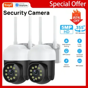 Special Offer 5MP WiFi Auto Tracking Security IP Camera Tuya Smartlife Home PTZ Outdoor Home Wireless IP66 Surveillance CCTV Cam