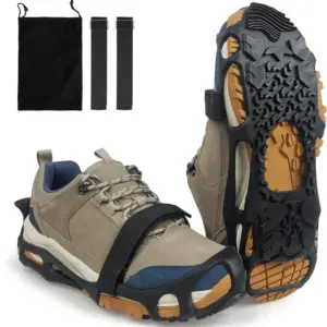 Spikeless Ice Cleats Anti-Slip Shoe Traction Grips Crampons Traction Aids Slick Wet Slippery Surface Indoor Outdoor Overshoes