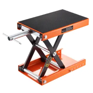 SucceBuy 1100 LBS Motorcycle Lift Motorcycle Scissor Lift Jack with Wide Deck & Safety Pin Steel Scissor Jack Fit for Motorcycle