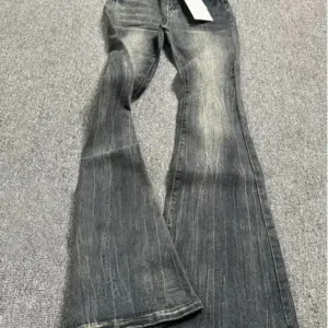 Summer High Waist Slim Black Grey Jeans American Style Vintage Long Pants Oversized Washed Denim Flare Pants Women Spring