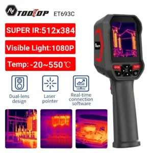 TOOLTOP ET693C 256*192 Thermal Imaging Camera 512*384 Super IR Thermal Imager 1080P Visible Fusion Electrical & Industrial Test