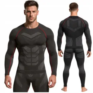 UNDERWEIGHT THERMOACTIVE MEN'S COMPLETE THERMAL CLOTHING SWEATSHIRT TROUSERS GREY XL