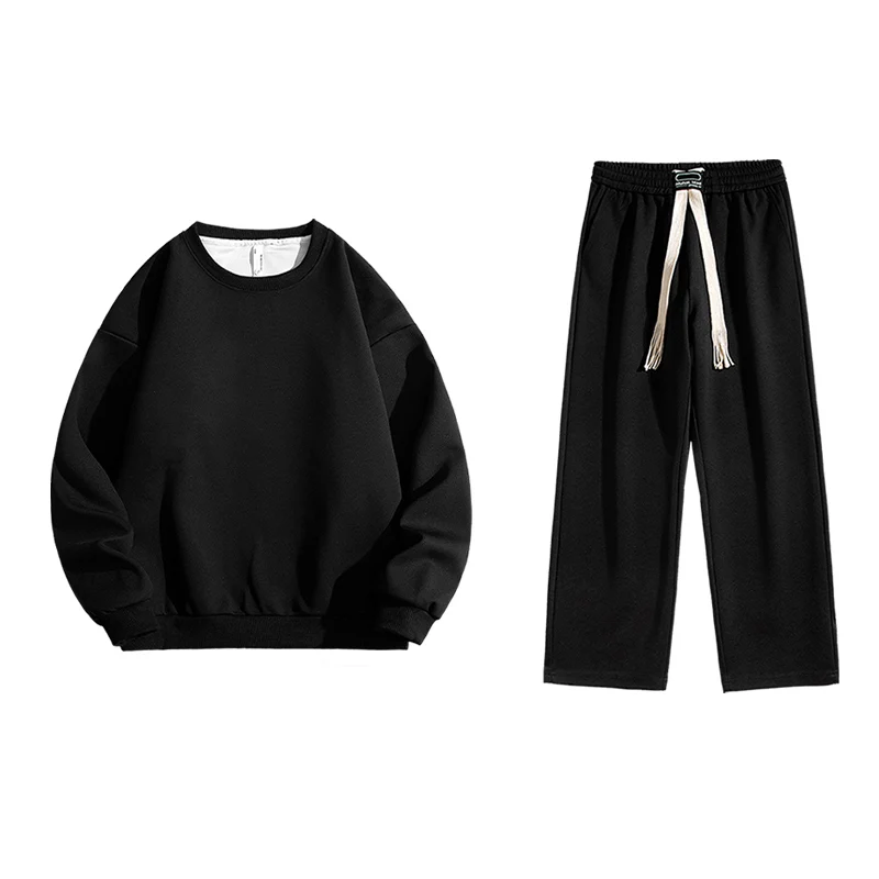 Unisex Casual Sports Set Comfortable Breathable Running Fitness Sport Couple Fashion Round Neck Classic Tops Pants Two Piece Set