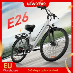 Urlife E26 750W E-Bike Commuter 26x2" Tires 36V 13Ah Removable LCD Display Speed 7-Speeds Hydraulic Disc Brakes for Adults
