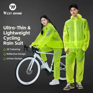 WEST BIKING Waterproof Cycling Raincoat Men Women Reflective Cycling Jersey Electric Bicycle MTB Road Bike Jacket Sport Clothing