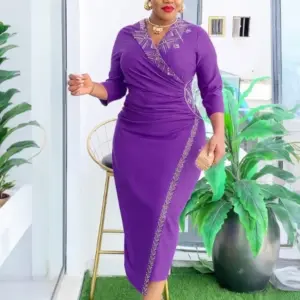 Wedding Party Dresses Dubai African Luxury Diamond Bodycon Maxi Robe Abayas Elegant Women Prom Birthday Evening Dress Clothing