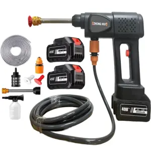 Wireless High Pressure Cleaner Washing Machine Spray Water Gun Car Washing Pressure Water Cleaning Machine Two Battery Set