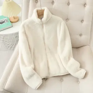 Women's Fleece Coat Winter Warm Thicken Jacket Two-Sided Wear Double-Sided Velvet Coral Fleece Coats Polar Fleece Jackets
