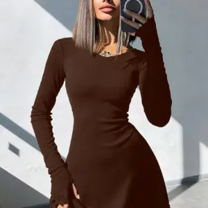 Women's Sexy Club Long Sleeve Mini Bodycon Dress Suitable For Nightclub, Family Party, Vacation, Leisure