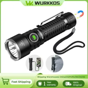 Wurkkos TS28 EDC Flashlight 3200 lm Rechargeable 21700 Battery 506m Beam Distance Magnetic Tail Cap Self-Defense Flashlight