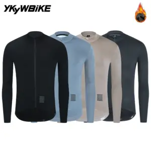 YKYWBIKE Men's Cycling Jersey Winter&Autumn Long Sleeve Thermal Fleece lining Bicycle Warm Jacket Road Bike MTB Clothing