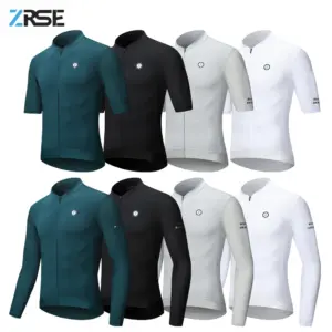 ZRSE Men's Cycling Jersey with Long Sleeve UPF 50+ Anti-UV Slim Fit Breathable Cycling Maillot Quick Dry MTB Road Cycling Shirt