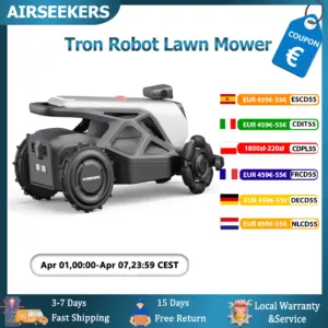 Airseekers Tron Robotic Lawn Mower with APP Control RuggedRide All-Terrain Design, 65% Slope Climbing, AirVision AI + RTK,2400㎡