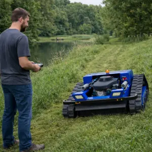 Customized Rubber Track All Terrain Lawn Mower - CE EPA Approved Agricultural Remote Control Robot Tool