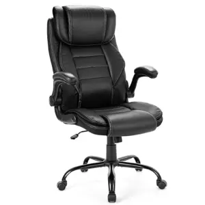 Ergonomic Office Chair 180kg/400lbs | High Back PU Leather Desk Chair with Adjustable Headrest | Spring Cushion Seat