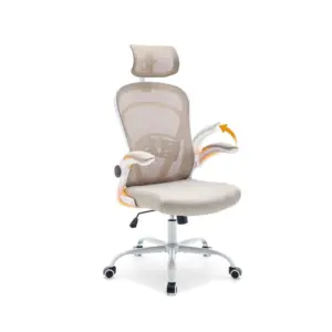 Ergonomic Office Chair, Computer Desk Chair Comfy with Flip-Up Armrests,Comfortable Lumbar Support Chairs for Bedroom
