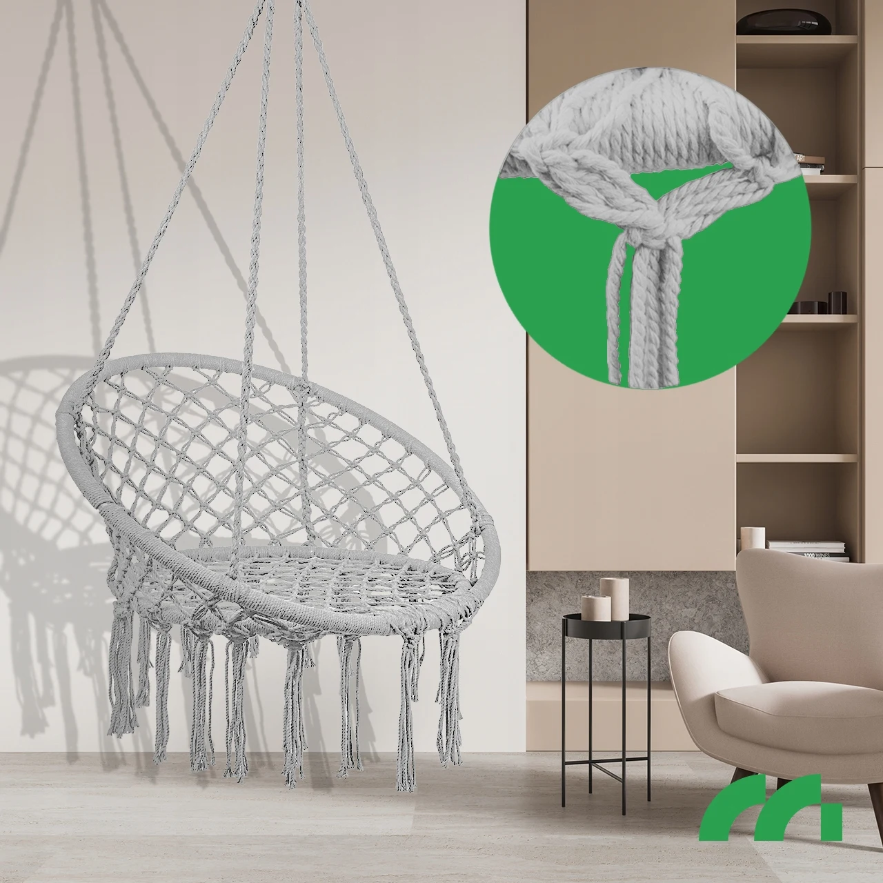 FOTEL WISZĄCY OGRODOWY HUŚTAWKA BOCIANIE GNIAZDO DO DOMU OGRODU Materiał wykonania metal tkanina