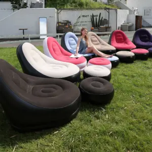 Sofás Lazy Couch, silla inflable, sillón reclinable plegable, sofá cama para exteriores, taburete, cama de aire plegable portátil, conjunto de silla de salón para almuerzo